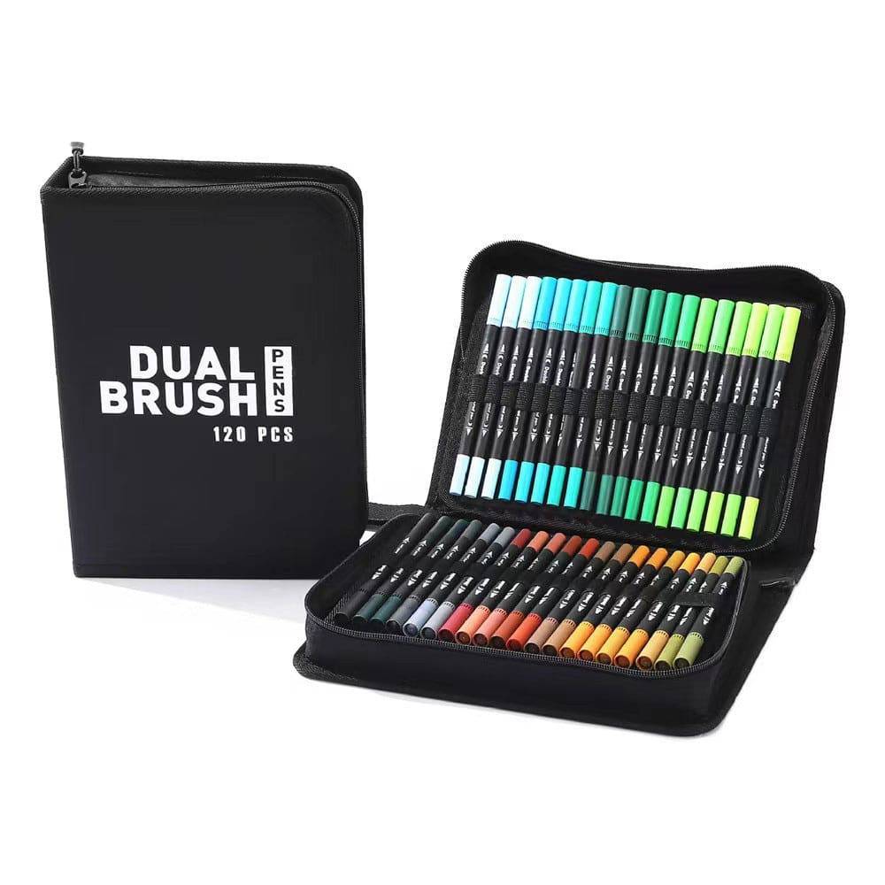 Dual Tip Brush Pens Set – Vibrant Watercolor Markers for Artists & Hobbyists - All Inclusive Family Treasures