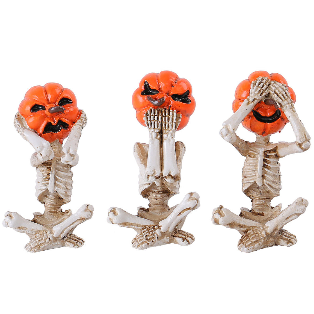 Pumpkin-Head Skeleton Ornaments – Creepy-Cute Halloween Décor