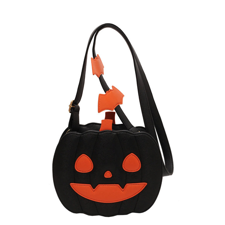 Pumpkin Scream Chic – Halloween Crossbody Bag with Bat Strap