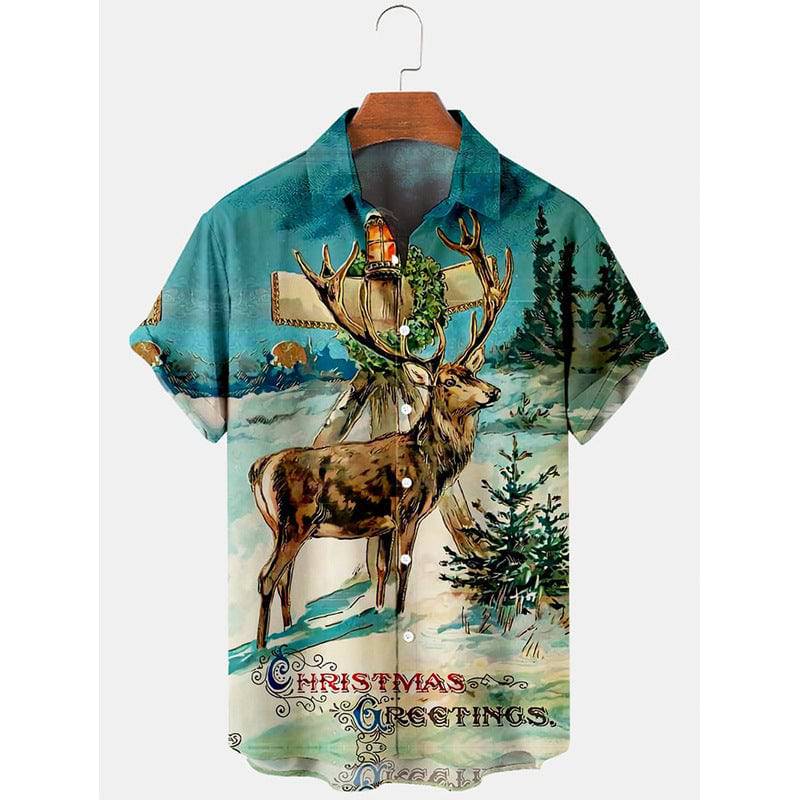 Festive Men's 3D Christmas Print Shirts – Holiday Spirit in Every Stitch! - All Inclusive Family Treasures