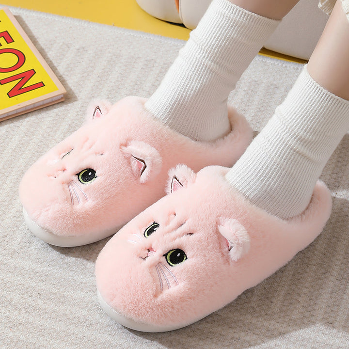 Cozy Kitty Cartoon Plush Slippers
