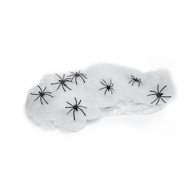 Realistic Halloween Spider Web with Creepy Crawling Spiders – Haunted House Décor