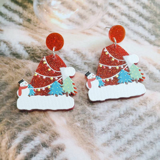 Festive Christmas Tree Earrings with Rhinestones – Perfect for Holiday Glam! - All Inclusive Family Treasures