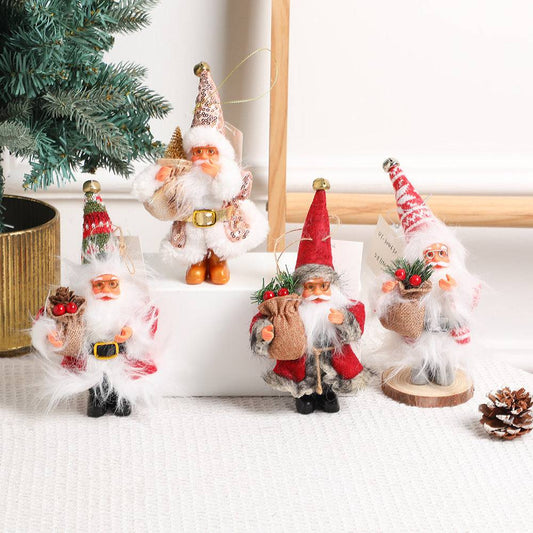 Mini Santa Claus Figurine Set - Vintage Christmas Standing Santa Decorations - All Inclusive Family Treasures