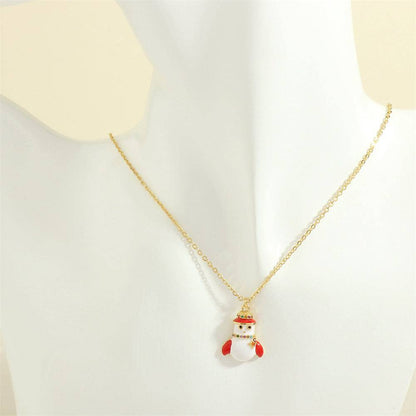 Festive Christmas Charm Necklace – Adorable Santa, Snowman, and Elk Designs for Holiday Cheer - All Inclusive Family Treasures