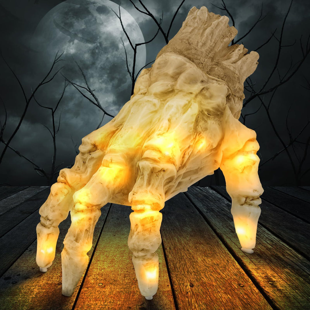 Crawling Zombie Hand with Lights & Sound – Animated Halloween Prop