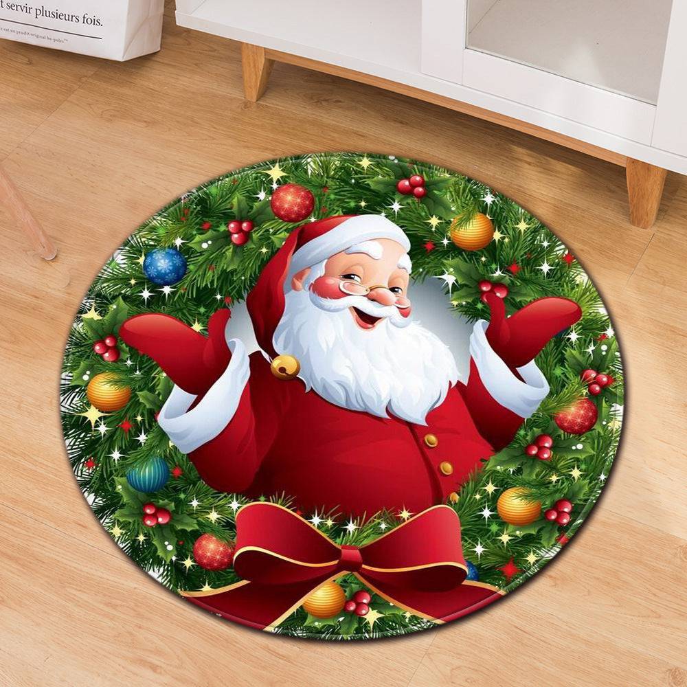 Round Christmas Doormats – Non-Slip Holiday Floor Décor for Your Home - All Inclusive Family Treasures