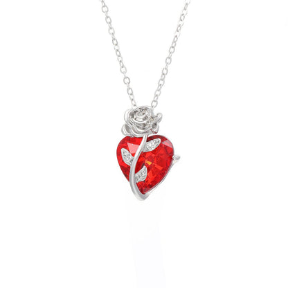 Punk Rose Heart Necklace – Bold Love Pendant for Valentine’s Day - All Inclusive Family Treasures