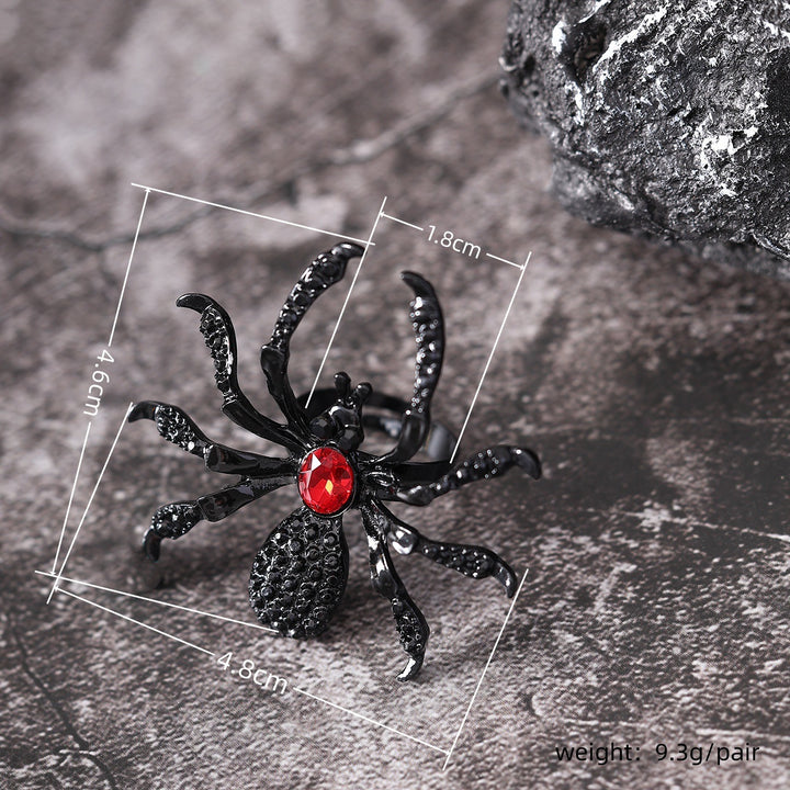 Glamorous Gothic Spider Ring with Rhinestones – Halloween Statement Jewelry