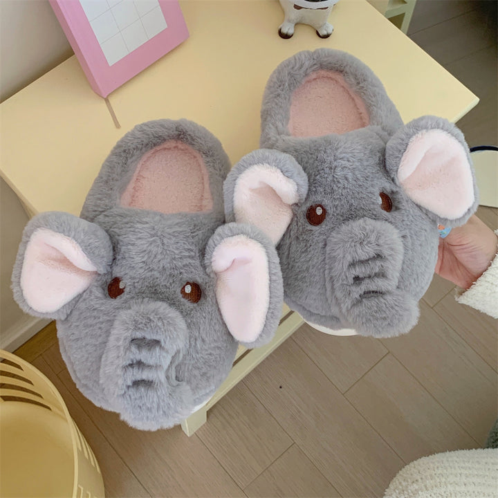 Snuggly Elephant Plush Slippers