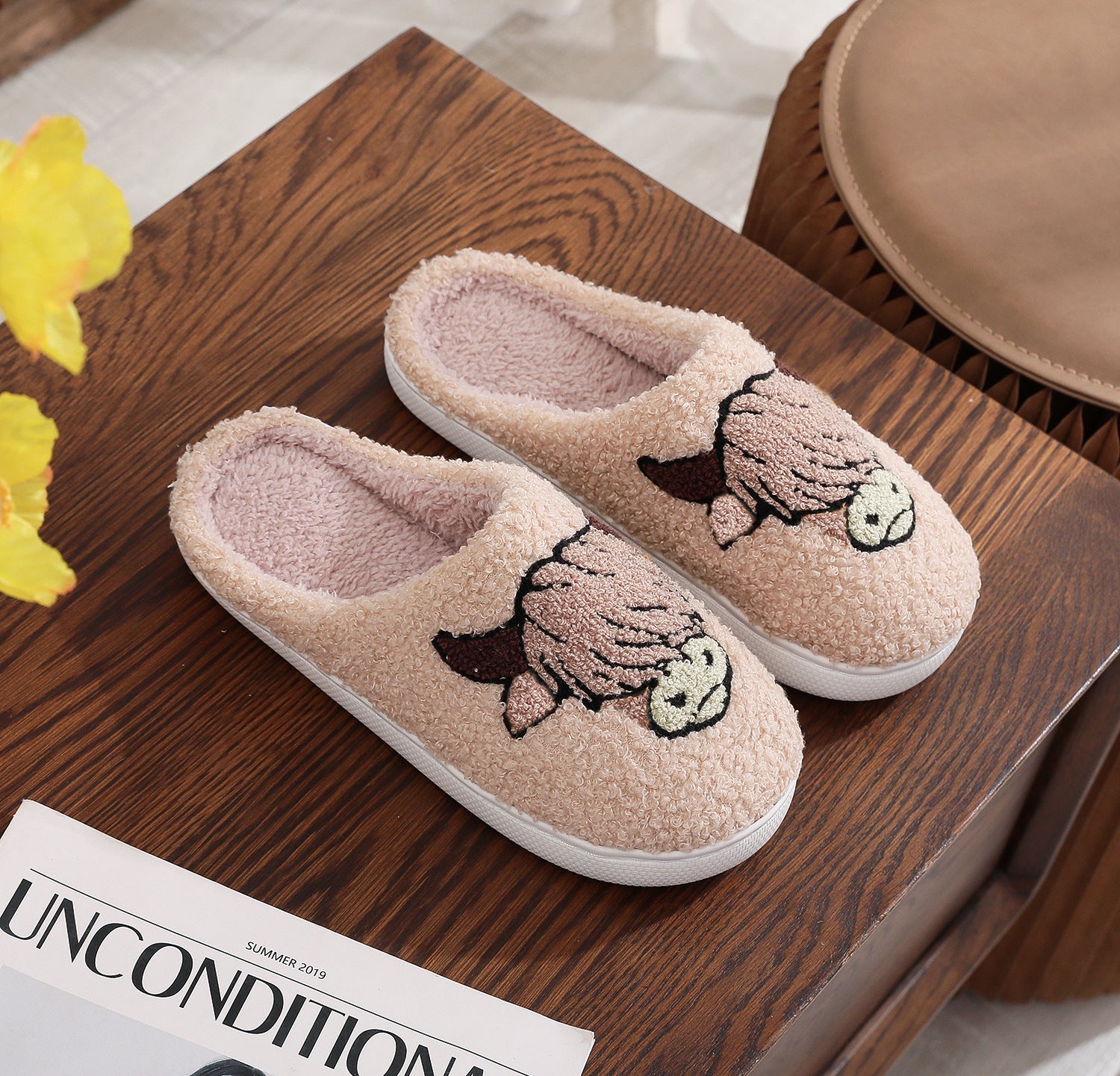 Cotton Slippers Women's Home Winter Animal Embroidery Warm - All Inclusive Family Treasures