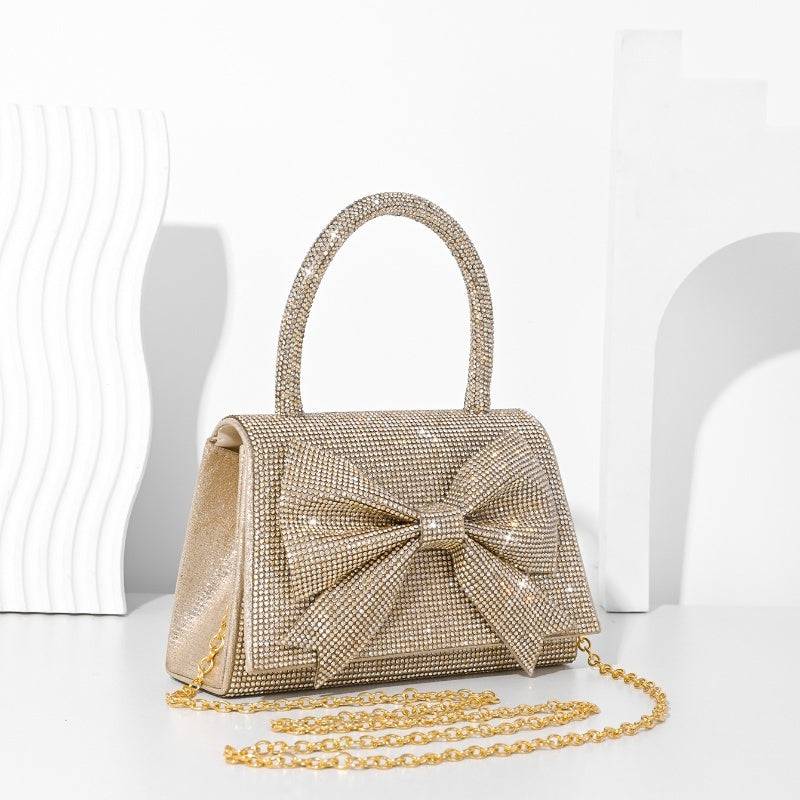 New Light Luxury Full Diamond Bow Handbag - All Inclusive Family Treasures