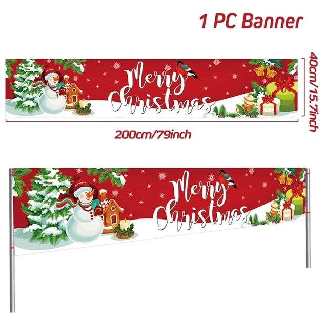 Outdoor Merry Christmas Banner - Festive Holiday Decoration Backdrop for Yard and Fence - All Inclusive Family Treasures