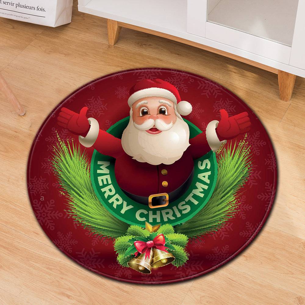 Round Christmas Doormats – Non-Slip Holiday Floor Décor for Your Home - All Inclusive Family Treasures