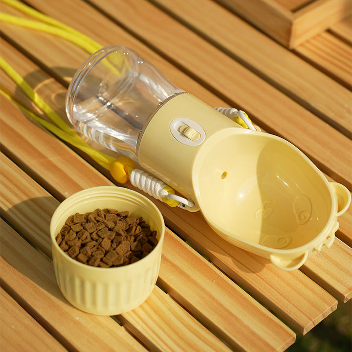 2-in-1 Portable Pet Water & Food Bottle – Travel Essential