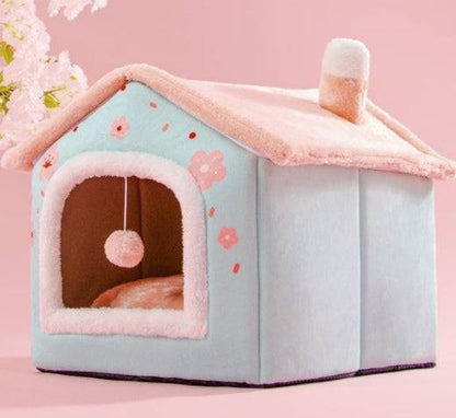 Cozy Cottage Pet House – Warm, Foldable, and Adorable for Dogs & Cats! - All Inclusive Family Treasures