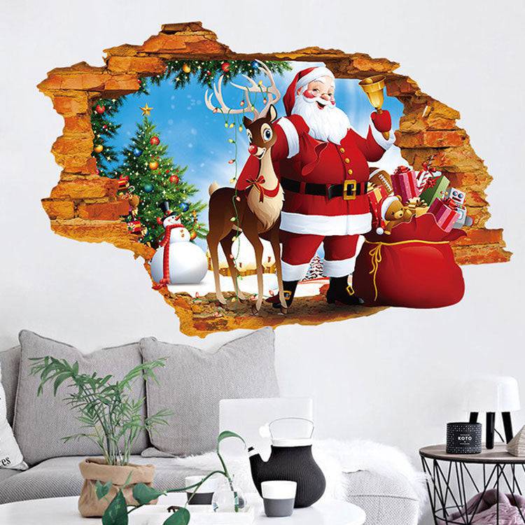 Festive Christmas Wall Stickers – Self-Adhesive Holiday Decor for Windows & Walls - All Inclusive Family Treasures