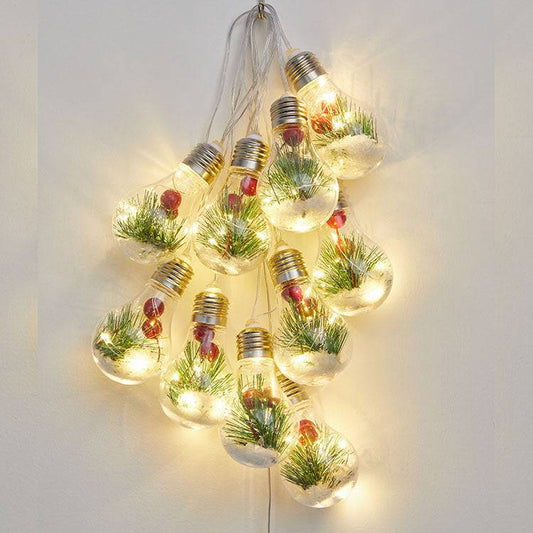 Festive Christmas Bulb String Lights – Outdoor Red Fruit Holiday Décor - All Inclusive Family Treasures