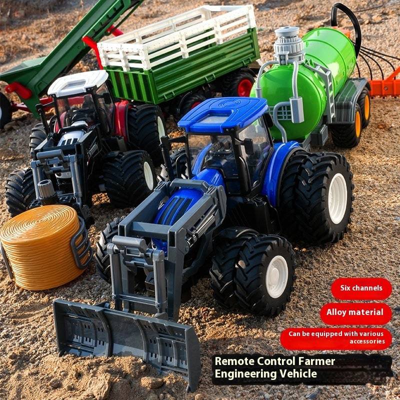 Remote Control Farmer Tractor Toy with Livestock Transport - All Inclusive Family Treasures