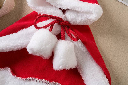 Pets Christmas Cloak - Festive Red Hooded Shawl for Your Furry Friend’s Holiday Look - All Inclusive Family Treasures