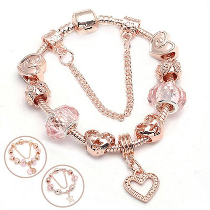 Radiant Rose Gold Charm Bracelet - All Inclusive Family Treasures