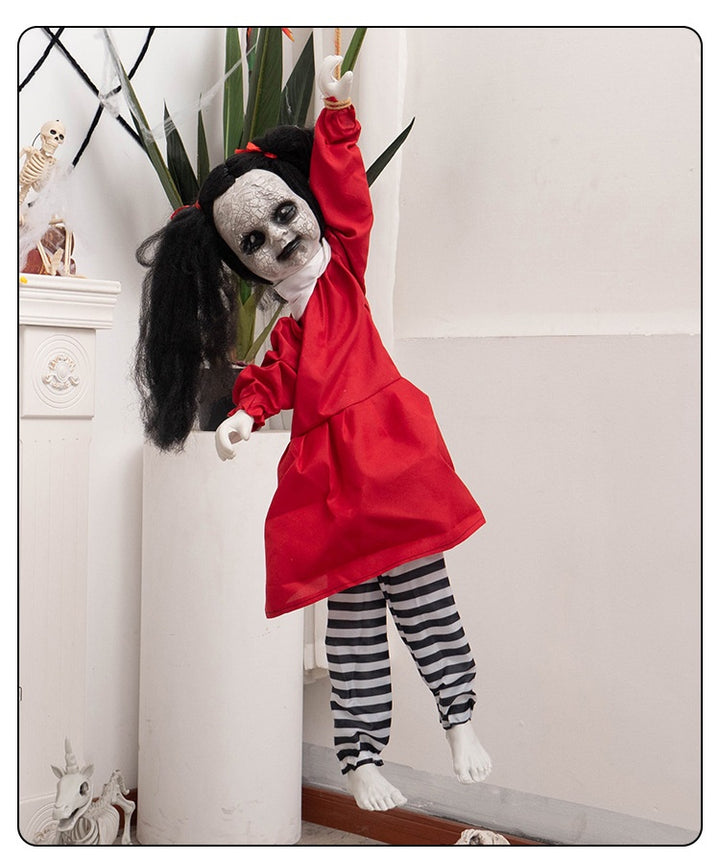 Hanging Leg-Swinging Little Girl – Halloween Electric Decoration