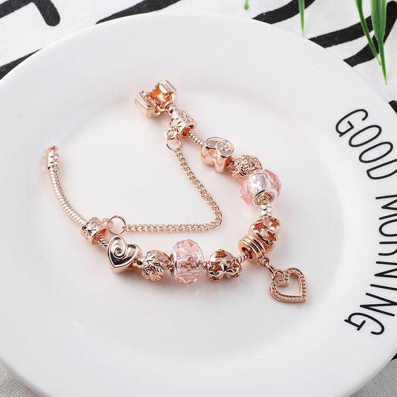 Radiant Rose Gold Charm Bracelet - All Inclusive Family Treasures