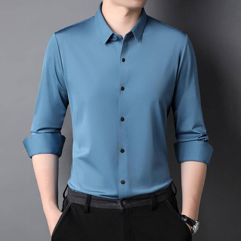 Premium Iron-Free Micro-Elastic Oxford Long Sleeve Shirt for Men - All Inclusive Family Treasures