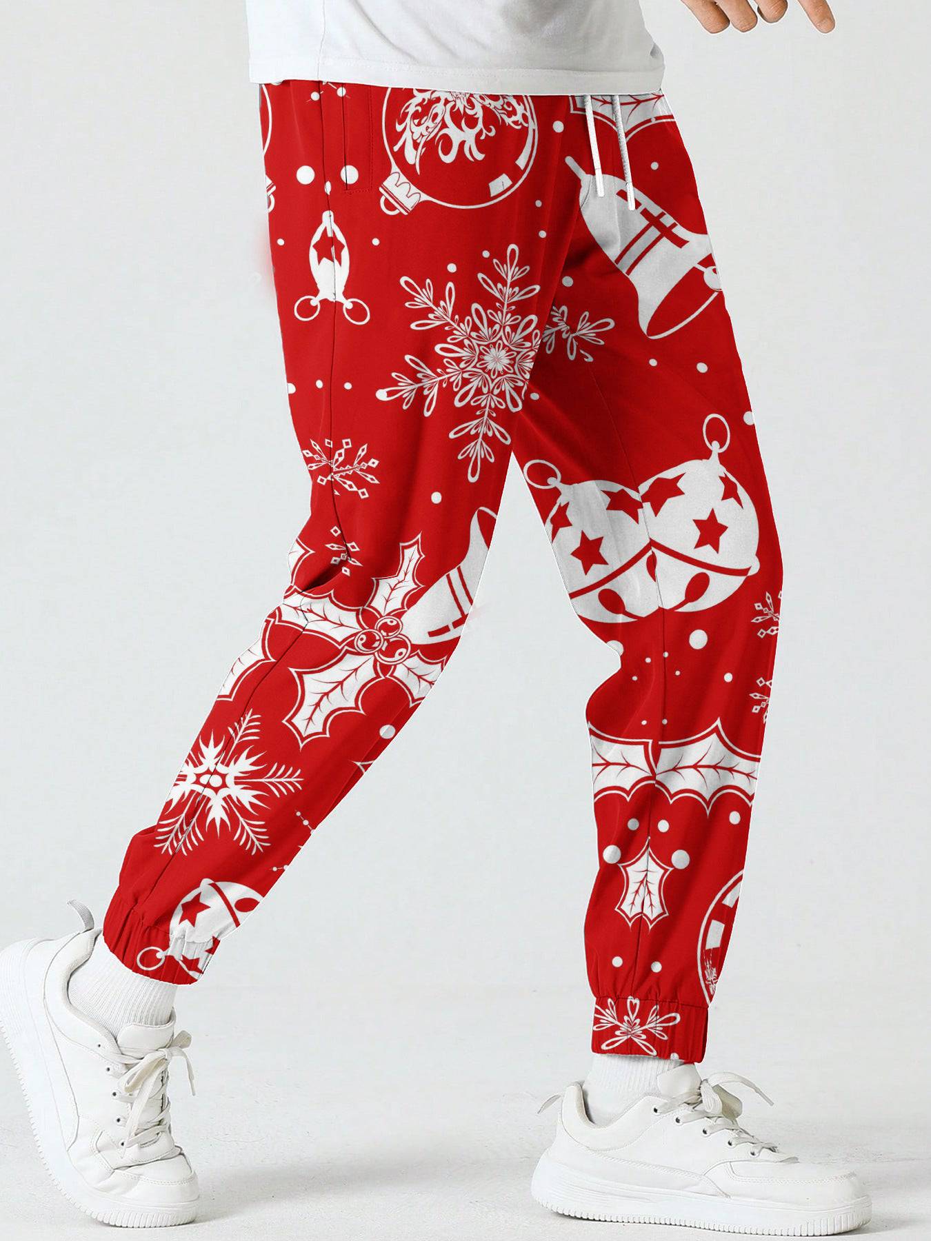 Men’s Christmas Printed Sweatpants – Festive Holiday Joggers with Snowman, Santa, and Reindeer Designs - All Inclusive Family Treasures