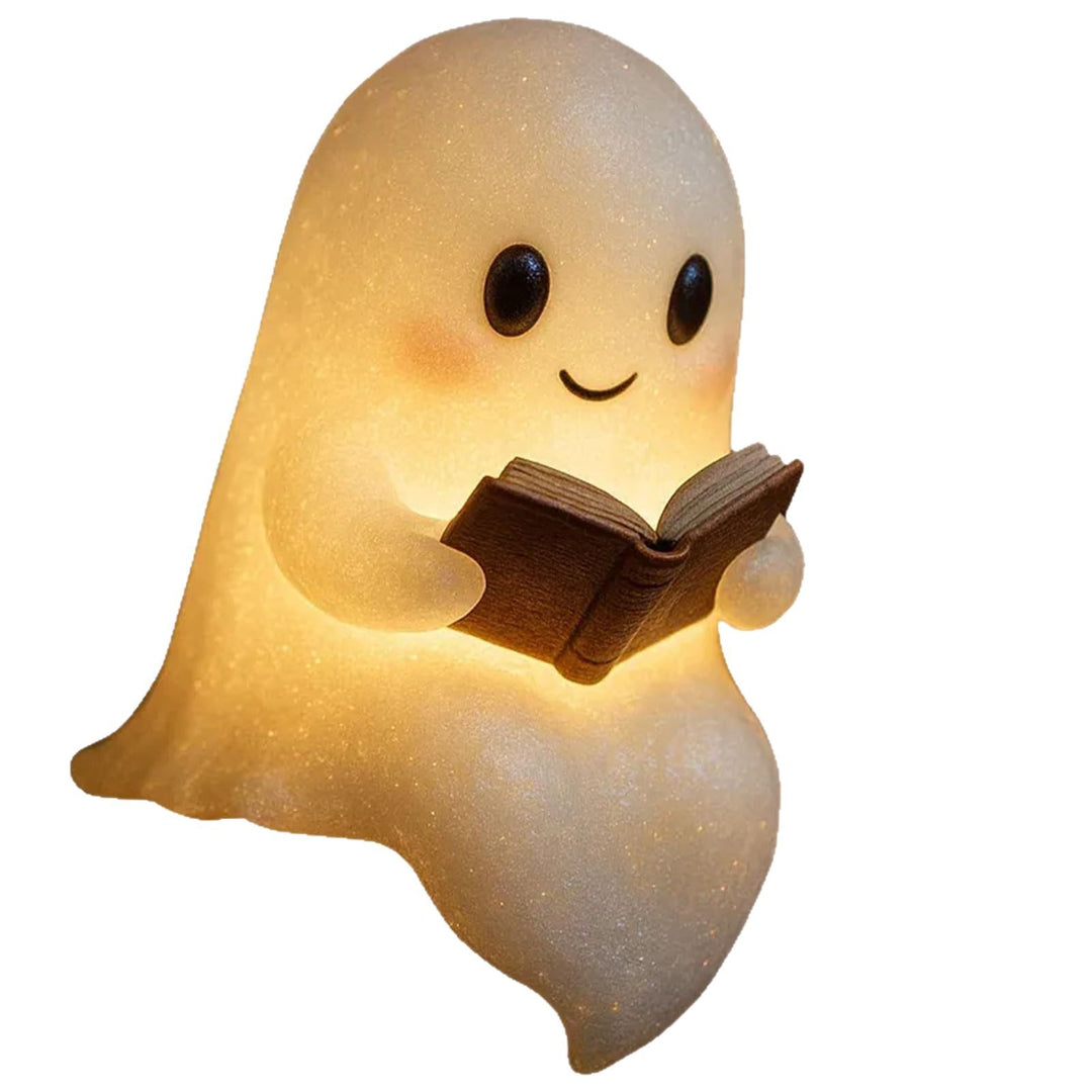Reading Ghost LED Night Light – Adorable Warm Glow Bedside Lamp