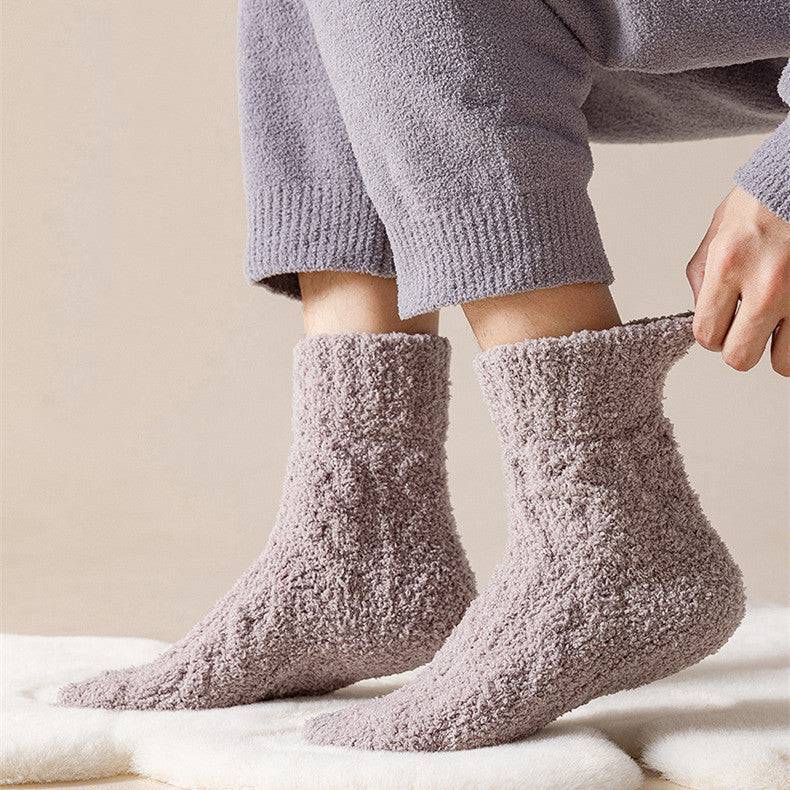 Winter Warm Fuzzy Coral Fleece Socks – Ultra-Soft & Cozy Home Socks - All Inclusive Family Treasures