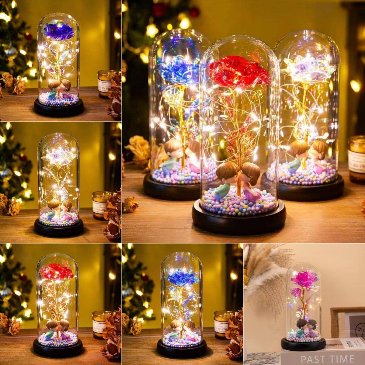 Eternal Rose LED Glass Dome – Romantic Night Light & Decorative Gift - All Inclusive Family Treasures