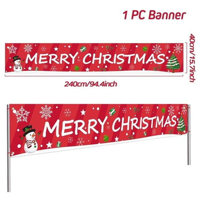 Outdoor Merry Christmas Banner - Festive Holiday Decoration Backdrop for Yard and Fence - All Inclusive Family Treasures