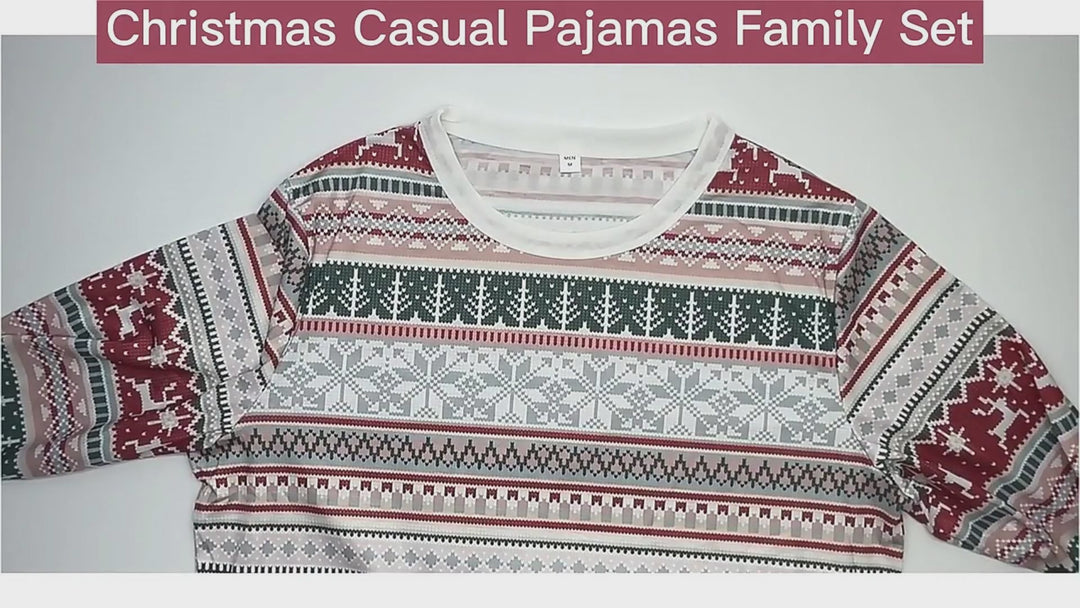 Classic Nordic Christmas Family Pajama Set – Cozy Holiday Homewear for the Whole Family