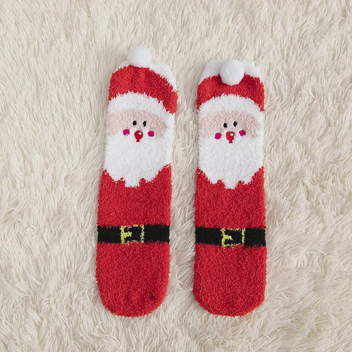 Adorable Christmas Fleece Socks for Kids – Cozy Santa, Snowman & Reindeer Designs!