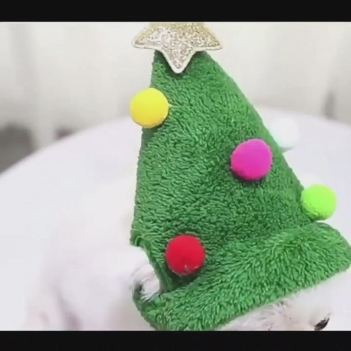 Adorable Christmas Tree Hat for Pets – Festive Holiday Dress-Up Accessory