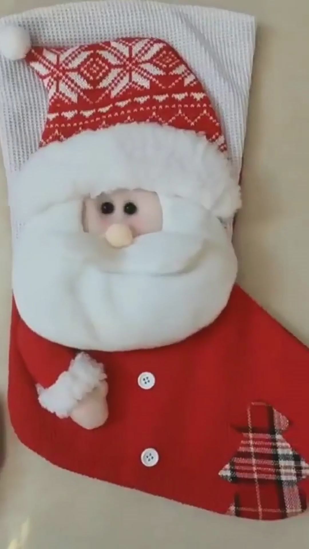 Charming Santa & Snowman Knitted Christmas Stockings – Perfect for Holiday Cheer!