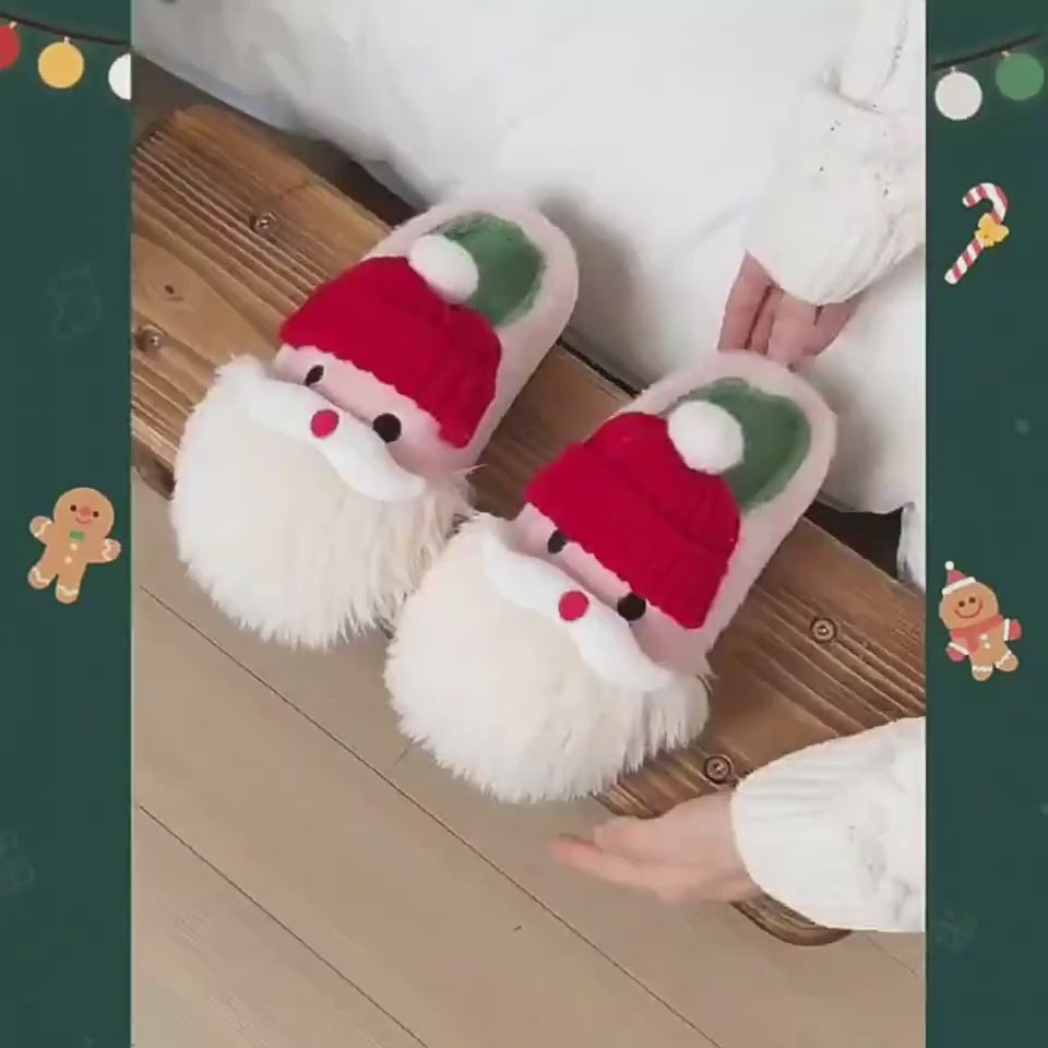 Cute Santa Claus Plush Slippers – Warm &amp; Festive Indoor Slippers for Winter
