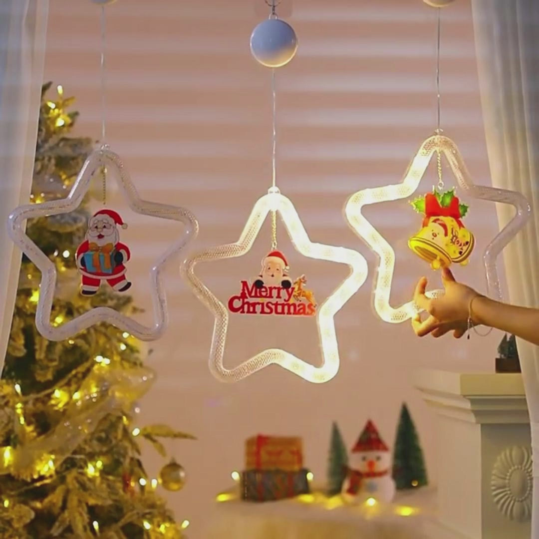 Sparkling LED Christmas Star Lights – Illuminate Your Windows and Doors This Holiday Season
