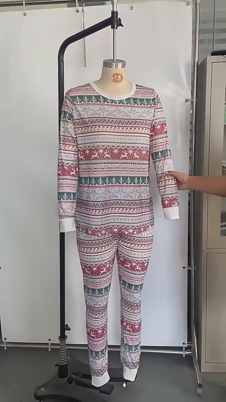 Classic Nordic Christmas Family Pajama Set – Cozy Holiday Homewear for the Whole Family