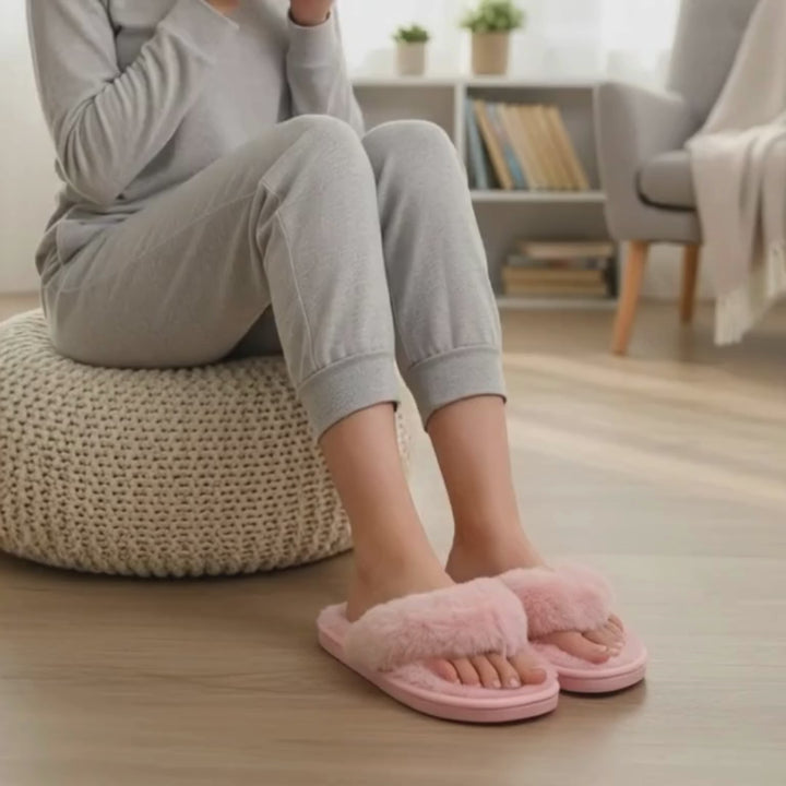 Step Into Luxury with Plush Flip-Flop Slippers!